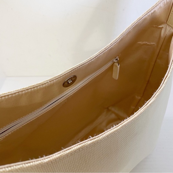 Gucci ivory white nylon vintage metal handle shoulder bag 90s - Picture 6 of 12